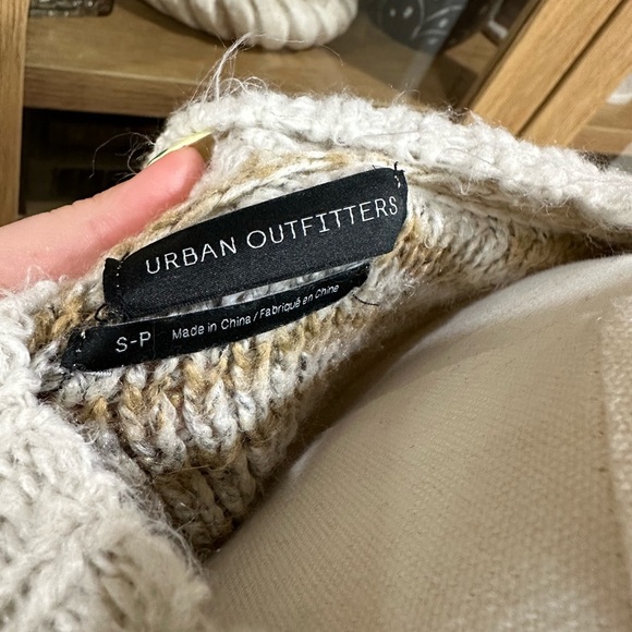 Urban Outfitters Striped Knit Sweater - Cream, Brown, Blue size small - Picture 3 of 4